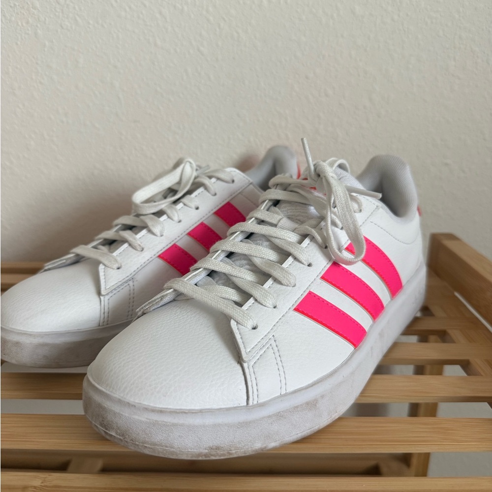 Adidas White and Pink Classic Sneakers sz 8.5
